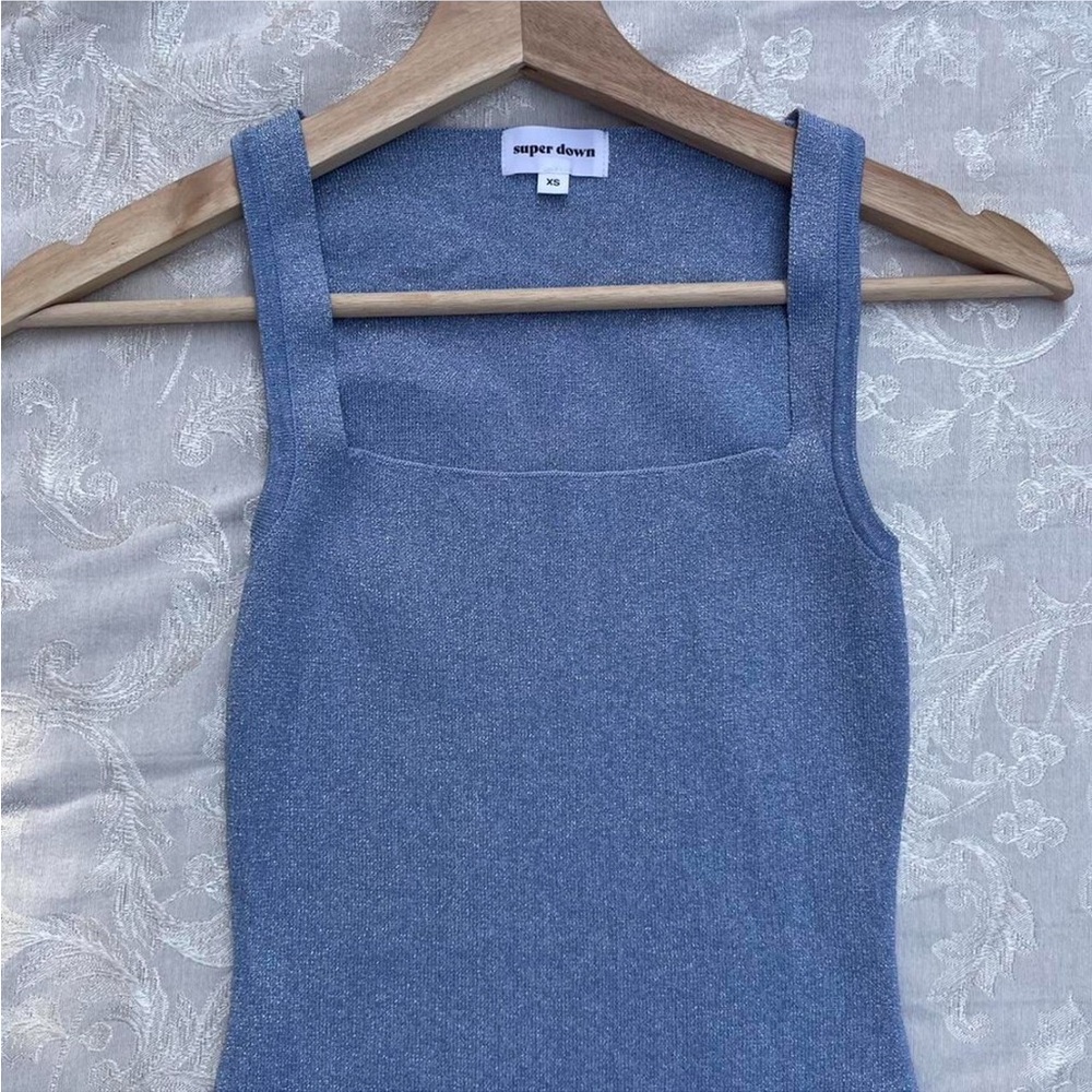Superdown Blue Sparkly Mini Dress